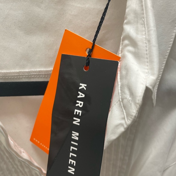 Karen Millen White Cotton Sleeveless Dress with Broderie Skirt. NWT - Picture 5 of 10